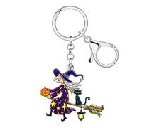 LONYOO Porte-clés Sorcière Maléfique Halloween Potiron Accessoires，Pourpre