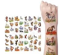 LONZIKP 10 Tatouages temporaires, Jouets pour Enfants, Chevaux pour Filles de 4 à 12 Ans, également adaptés comme Remplissage de Calendrier de l'Avent, de Saint-Nicolas ou Petit Cadeau de Noël