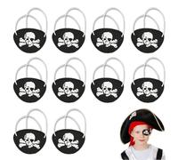 LONZIKP 10pcs set réglable bandeau en plastique élastique pour les enfants skull captain pirate eye bandeau pour les fêtes à thème pirate
