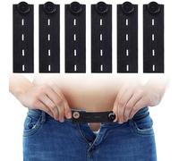 LONZIKP 6 pièces, Extenseur de Taille pour Pantalons, Ajustables, Kit d’Extension de Boutons pour Jeans, Élargisseur de Ceinture Élastique pour Hommes et Femmes, Grossesse, Rallonge (8,5 x 2,5 cm)