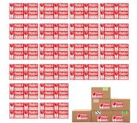 LONZIKP 80 Autocollants d'avertissement 'Fragile', 120 Autocollants d'emballage 'Attention au Transport', Autocollants Auto-adhésifs (15 x 9 cm, 9 x 5 cm) (Rouge-Blanc)