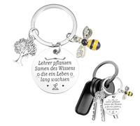 LONZIKP Cadeau Porte-clés pour Enseignant comme Remerciement de Fin d'Année Cadeaux pour Éducateurs École Primaire Graines de Savoir