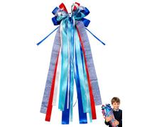 LONZIKP Gros Noeud Cadeau Conique Bleu, 1 Pièce 60x20 cm, Forme 3D Stable, Attache Élastique Résistante, Décoration Rentrée Scolaire & Cadeaux Fête