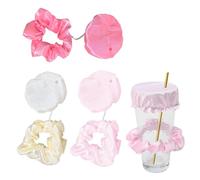 LONZIKP Lot de 3 Cap Scrunchie Élastiques Couvre-Boisson, Protection Anti-Drogue pour Verres, Couvercles Anti-Spike pour Boissons, Élastique de Cheveux Multifonction pour Discothèque et Club