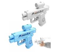 LONZIKP Pistolets à Eau Prank, Lot de 2 Petits Faux Pistolets, Blanc & Bleu, Jet Arrière Double Direction pour Farces et Attrape Amusantes, Idéal Fêtes d'Été, Jouet Piscine Garanti Rires
