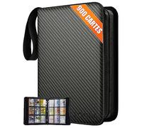 LOOBA® Classeur Cartes 900 - Noir Premium - Portfolio Pokémon/TCG (50 Pages) - EVA Rigide + PU Imperméable - Fermeture Éclair & Poignée - Album Rangement Cartes Collection