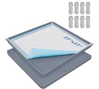 LOOBANI Lot de 2 grands supports d'urine pour chien en silicone - Plateau de pot pour chien à bord haut avec 4 pinces de support pour l'apprentissage de la propreté des chiots, convient aux tapis