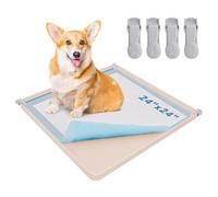 LOOBANI Support d'urine pour chien - Support en silicone pour chiot - Plateau de pot pour chien à bord haut avec 4 pinces de support pour l'apprentissage de la propreté des chiots, convient aux tapis