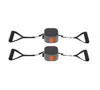 Loobiiny Bandeaux de fitness pour entraînement musculaire, exercices de résistance, avec poignées et pompe, réglage de la résistance de 3 à 18 kg, aide à l'étirement (orange)
