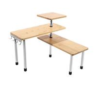 Loobiiny Étagère à épices à 3 niveaux avec quatre crochets - Orientation réglable - Porte-boîtes - Étagère d'angle - Étagère de cuisine - Étagère de table