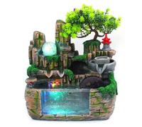 Loobiiny Fontaine De Table 30 * 20 * 30cm Fontaine Interieur Fontaine A Eau Decoration Interieur LED Fontaine De Table DéCora Tionlampe De Table Fontaine Fontaine De Table Circuit Fermé