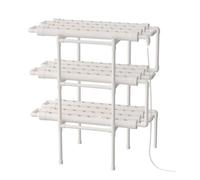 Loobiiny Hydroponique verticale 3 couches 108 positions tour hydroponique 3,5 x 4,5 cm Panier de culture hydroponique Jardin vertical Grow Box Kit complet expérience hydroponique