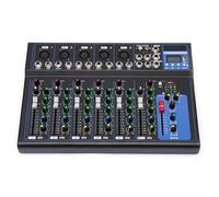 Loobiiny Mixer Audio Mixer Audio Bluetooth 7 Canaux Dj Mixer Numérique Console Dj Professionnel Amplificateur Mixer Audio Numérique USB Intelligent Et Compatible Avec Divers Appareils