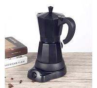 Loobiiny Moka Électrique 300 ml - Cafetière Espresso 6 Tasses - Pot Moka Programmable Classique (Noir)