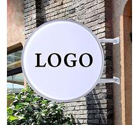 Loobiiny Panneau publicitaire extérieur à LED de 20 pouces LED double face étanche rond double face publicité lumineuse panneau de nez panneau lumineux