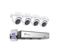 Loocam Kit Caméra de Surveillance, 8CH 5MP Lite DVR H.265+ avec SSD 500G, 4 Caméra de Sécurité, Détection AI Humaine et de Véhicules, Vision Nocturne, Extérieure IP66, App Gratuite