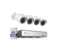 Loocam Kit Caméra de Surveillance - 8CH DVR 5MP H.265+ et 4 Caméras de Sécurité 2MP (Intérieures/Extérieures), avec Détection AI Humaine et de Véhicules, Vision Nocturne