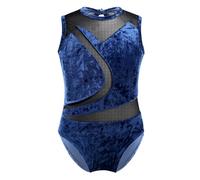 Loodgao Corps De Danse Classique Pour Mädchen Dos Nu Gymnastique Artistique Tenue De Danse Robe De Ballet Justaucorps Costume De Danse Bleu marine 16 ans