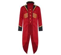Loodgao Costume D Halloween Pour Enfants Et Adolescents Manteau Steampunk Redingote Veste Médiévale Queue De Pie Gothique Vampire Victorien Pour Fêtes Cosplay Bourgogne 15-16 ans