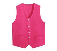 Loodgao Gilet Volontaire pour Enfants Garçons Et Filles Activité De Bénévolat Top sans Manches Gilet Veste De Travail pour Lentraînement Rose Vif 5-6 Ans