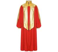 Loodgao Robe De Graduation Unisexe Pour Enfants Bloc De Couleur Toge Graduation À Manches Longues Robe Chœur Vêtements Pour Cérémonie Remise Diplôme Rouge 7-8 ans
