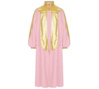 Loodgao Robe De Graduation Unisexe Pour Enfants Bloc De Couleur Toge Graduation À Manches Longues Robe Chœur Vêtements Pour Cérémonie Remise Diplôme Rose 9-10 ans
