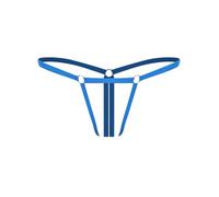 Loodgao sous-vêtements pour Hommes Basiques Slips Caleçons Bas Taille Basse String Anneau Métallique T-Back Mini Bikini Strings Élastiques Hipster Lingerie Bleu M