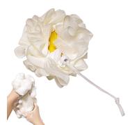 Loofah - Boule de bain de 14 x 14 cm, tampon de lavage en fibre de viscose, éponge exfoliante réutilisable avec poche à savon, design à séchage rapide | Épurateur corporel doux pour