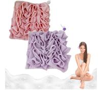 Loofah doux et de toilette, de toilette Loofah Combo, en 1 éponge de bain Loofah avec cordon de serrageLoofahs de bain pour tous les types de peau (I)
