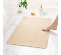 Loofah Grand tapis de douche antidérapant, anti-moisissure et doux pour les zones humides Beige 50 x 80 cm