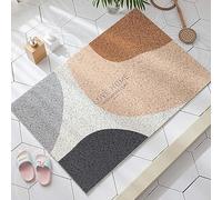 Loofah Tapis de douche antidérapant pour douche/salle de bain, 60 x 90 cm, perméable à l'eau, tapis de bain texturé doux en PVC, tapis de bain anti-moisissure, séchage rapide