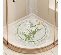 Loofah Tapis de douche rond - Motif lotus chinois - Surface en PVC souple - Séchage rapide - Antidérapant - Pour baignoire et zones humides (#9, 50 x 50 cm)