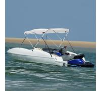 LoogCape 3-Bow Bimini Top avec panneaux latéraux 183 x (170-182) x 137 cm, imperméable, résistant aux UV, résistant aux intempéries, durable pour bateau, yacht, bateau pneumatique, bateau à moteur