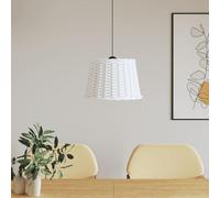 LoogCape Abat-jour blanc Ø 40 x 26 cm en osier avec support en fer pour lampe suspendue, convient comme décoration et éclairage pour salon, chambre à coucher, salle à manger et chambre d'enfant