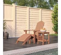 LoogCape Adirondack Chaise de jardin avec tabouret et table en polyéthylène haute densité résistant aux intempéries, dossier haut, accoudoirs larges, facile d'entretien, pour terrasse, balcon et