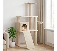 LoogCape Arbre à chat avec griffoir en sisal et grotte intégrée - 173 cm - Cadre en bois stable - Design à plusieurs étages - Surface de couchage douillette - Convient pour l'appartement et le balcon