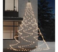 LoogCape Arbre mural à LED avec crochet en métal - 720 LED - Blanc chaud - 5 m - Pour intérieur et extérieur - Étanche - Décoration d'éclairage pour jardin, balcon, terrasse, fête, Noël