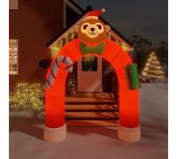 LoogCape Arche de Noël gonflable avec LED - 380 cm - Décoration résistante aux intempéries pour jardin, maison, balcon, terrasse - Avec guirlande lumineuse LED et ventilateur pour une ambiance festive