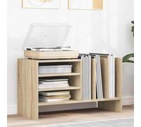 LoogCape Armoire à disques vinyles avec étagère en chêne Sonoma 78,5 x 35 x 45 cm pour salon, espace de rangement, médias, meuble TV bas, buffet, étagère, commode, gestion des câbles, design moderne