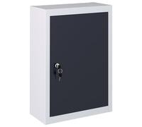 LoogCape Armoire à outils murale en métal au design industriel gris et noir avec porte verrouillable, étagère réglable en hauteur et plaque perforée pour atelier professionnel, garage ou salle de