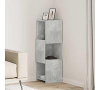 LoogCape Armoire d'angle béton gris 30,5 x 30 x 95 cm en bois composé, 3 étagères d'angle pour espace de rangement, comme armoire de rangement, commode, buffet et armoire à fichiers dans le bureau
