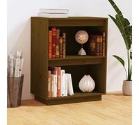 LoogCape Armoire d'appoint marron miel 60 x 34 x 75 cm en pin massif avec beaucoup d'espace de rangement pour salon, chambre à coucher ou bureau, idéale pour le rangement, la présentation et
