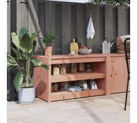 LoogCape Armoire de cuisine d'extérieur MEPPEL en bois massif Douglas - 106 x 55 x 64 cm - Meuble bas modulaire avec beaucoup d'espace de rangement pour cuisine extérieure, jardin et rangement