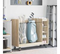 LoogCape Armoire de golf avec roues, chêne Sonoma, 120 x 45 x 98 cm, design en bois solide pour équipement de golf, espace de rangement polyvalent, mobile avec 4 roues, cadre en métal résistant aux