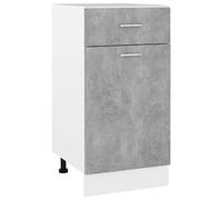 LoogCape Armoire de Plancher à tiroir Gris béton Bois d’ingénierie pour Cuisine, Meuble de Rangement avec Porte, étagères et tiroir, idéal pour Salle à Manger et Espace de Cuisine