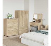 LoogCape Armoire de Rangement 80 x 48 x 105 cm en Bois d'ingénierie avec 4 tiroirs à roulement à Billes, réglable en Hauteur, Espace de Stockage modulable pour Chambre Salon Bureau Cuisine