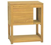 LoogCape Armoire de Salle de Bain en Bois de Teck Massif 60x40x75 cm avec Porte Compartiment Rangement Robuste pour Chambre, Salon, Cuisine ou Garage