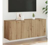 LoogCape Armoire murale en chêne artisanal, 100 x 30 x 41 cm, matériau en bois robuste, pour salon, armoire multimédia murale avec espace de rangement