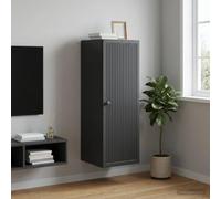 LoogCape Armoire Murale Noir 33 x 34,5 x 90 cm Bois d'ingénierie avec étagères compartimentées pour Salon Chambre Bureau Rangement modulable et Style Vintage