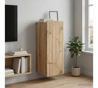 LoogCape Armoire Murale Vintage 33 x 34,5 x 94 cm Bois d'ingénierie avec Porte pivotante, Rangement modulable pour Salon, Chambre ou Bureau, capacité 60 kg, Facile à Monter